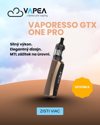 Silný výkon, štýlový dizajn a pohodlie v každom potiahnutí. Predstavujeme ti Vaporesso GTX ONE PRO – prémiový MTL kit,...